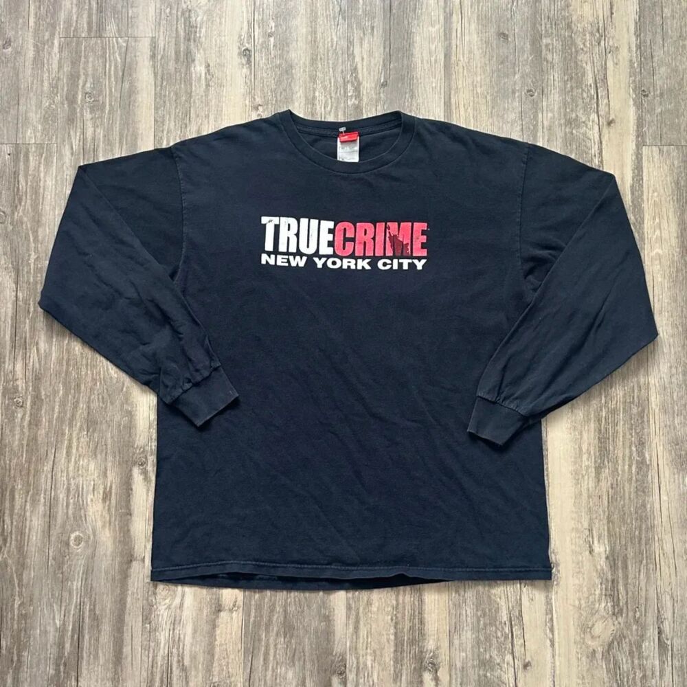 Vintage True Crime New York City Video Game Promo Long Sleeve T Shirt Size XL